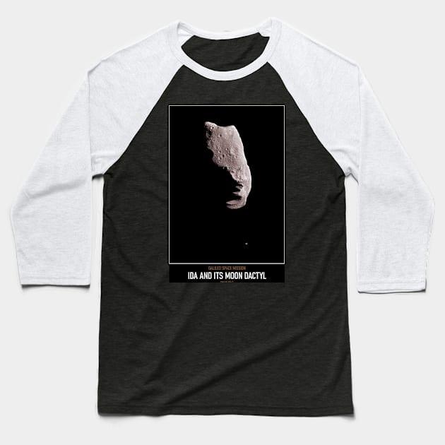 High Resolution Astronomy Ida and Its Moon Dactyl Baseball T-Shirt by tiokvadrat